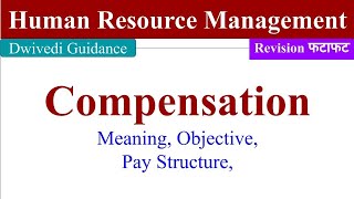 Compensation in hrm compensation objective Pay Structure Human Resource Management BBA MBA BCom [upl. by Gorga767]