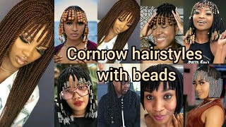 Breathtaking cornrow braids hairstyles with bangs  Cornrows styles 2025  Cornrows braids hairstyle [upl. by Nozicka]