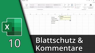 Excel lernen 10 ✅ Blattschutz und Kommentare [upl. by Genny]