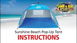 Sunshine Beach Pop Up Tent Instructions [upl. by Relyt]