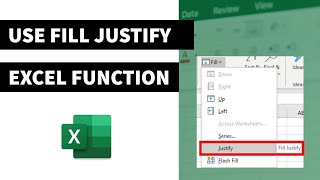 Use Fill Justify to Manage the Text  Excel Function [upl. by Asnerek679]