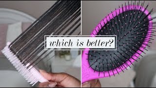 Detangling Natural Hair Wet Brush vs Tangle Teezer [upl. by Eldora]