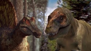 Spinosaurus VS TRex Who Would Win  Deadly Dinosaurs  BBC Earth Explore [upl. by Terriss]