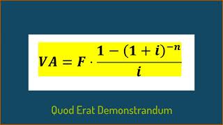 Matematica finanziaria 13bis Valore attuale Rendita Immediata Posticipata a rata costante [upl. by Walden]