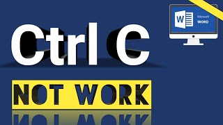 Ctrl C Ctrl V and Ctrl A not work in Windows 10  How to solve CtrlC not work in MSWord [upl. by Querida]