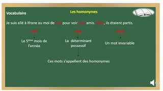 Vocabulaire Les homonymes CE2 [upl. by Notsnarc30]