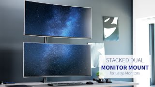 STANDV200T Dual Ultrawide Vertical Monitor Desk Mount with Arms by VIVO [upl. by Lim]