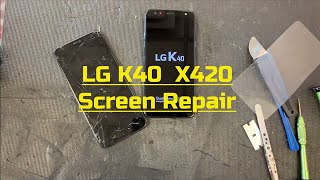 LG K40  X420  How To Repair  Glass LCD  Screen  Charging Port [upl. by Ringo]