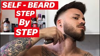 FARSI LA BARBA DA SOLI BEARD SELFCUT COME ACCORCIARE LA BARBA TUTORIAL [upl. by Kemble]