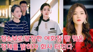 청소부로 분장한 여회장 뺨 맞고 신원파악 후 회사 터짐【청결팀 여 직원이 사장님이라】 [upl. by Romulus]