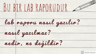 LAB RAPORU NASIL YAZILIR  DETAYLI ANLATIM [upl. by Brooks]