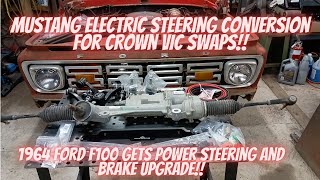 Mustang electric steering rack conversion for Crown Vic swaps Jesss 1964 F100 gets PS and more [upl. by Rumilly37]