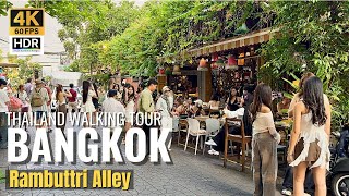 BANGKOK Night Walk Though Tourists Favorite At Rambuttri Road  Thailand 4K HDR [upl. by Bolt364]