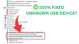 ✅Windows 1110 Unknown USB Device Device Descriptor Request Failed Unknown USB Device [upl. by Benil159]