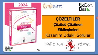 345 AYT Kimya Soru Bankası 2024 Çözümleri  Çözeltiler Çözücü Çözünen Etkileşimleri [upl. by Siclari865]