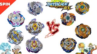 ALL Longinus VS ALL Fafnir Beyblade Burst Sparking 베이블레이드 버스트 슈퍼킹 올 롱기누스 VS 올 파브닐 ベイブレードバーストスパーキング [upl. by Ahcila972]