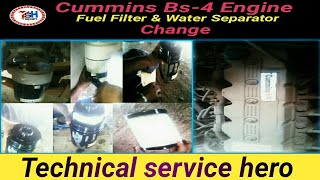 How To Tata 2518281831183518 Cummins Bs4 New Model Engine Diesel Filter amp Water Separator Change [upl. by Boot]