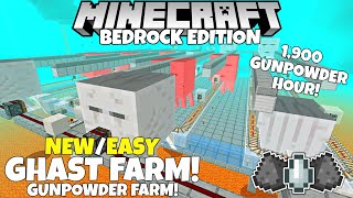 Minecraft Bedrock NEW Ghast Farm Tutorial 1900 GunpowderHour MCPE Xbox Ps4 PC Switch [upl. by Lede]