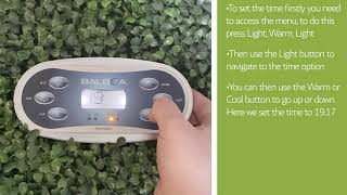How To Set The Time On The Balboa TP600 Top Panel [upl. by Vtehsta576]