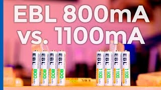 EBL AAA Cell Comparison 800mAh vs 1100mAh Batteries [upl. by Finah47]