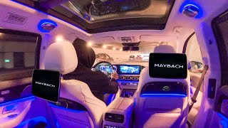 Mercedes GLS600 MAYBACH V8 PASSENGER POV Drive ALL Features amp Gadgets Chauffeured Drive [upl. by Nnaeiram]