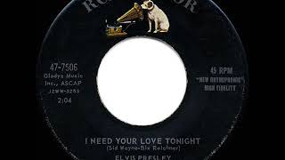 1959 HITS ARCHIVE I Need Your Love Tonight  Elvis Presley [upl. by Jordon]