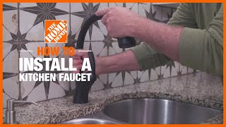 How to Install a Kitchen Faucet  The Home Depot [upl. by Eliezer801]