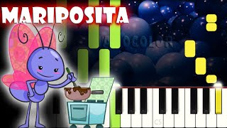 Mariposita  Piano Cover  Tutorial  Karaoke [upl. by Caesar]