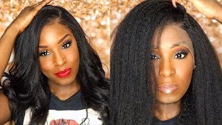 Realistic Glueless Kinky Straight Wig  Affordable OMGHERHAIR [upl. by Sollars800]