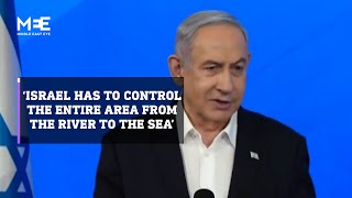 Netanyahu In the future Israel has to control the entire area from the river to the sea [upl. by Hnib563]