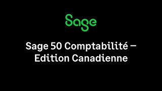 Sage 50 Edition Canadienne  Guide de configuration Compte [upl. by Nirahs]