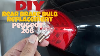 DIY PEUGEOT 208 BRAKE BULB REPLACEMENT [upl. by Mraz]