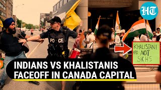 Khalistanis Disrespect Tricolour in Canada Watch Big Faceoff Between Indians and Separatists [upl. by Htiel885]