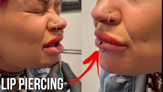 OUCH 😱 Vertical Labret Lip Piercing lippiercing piercing [upl. by Bram]