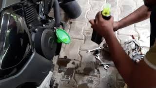 Yamaha FzFazer Engine oil and oil filter change [upl. by Yerocal741]