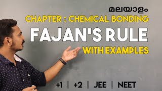 FAJANS RULE  CHEMICAL BONDING  BY CM SIR  1  NEET  JEE [upl. by Ecnahc]