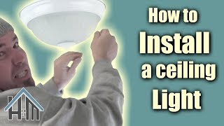 How to install ceiling light flush mount light fixture Easy Home Mender [upl. by Annairt]