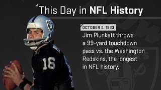 Jim Plunketts 99yard TD pass  This Day in NFL History October 2 1983 [upl. by Danieu]