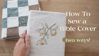 How to Make a Fabric Book Cover So EASY [upl. by Annaes]