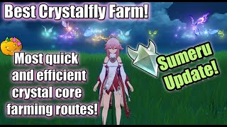 Crystal Core Hunting Made Easy Crystal Fly Farming Routes  Genshin Impact Sumeru 30 [upl. by Ssac699]