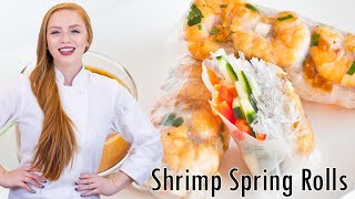 Shrimp Spring Rolls with Peanut Dipping Sauce [upl. by Fifine603]