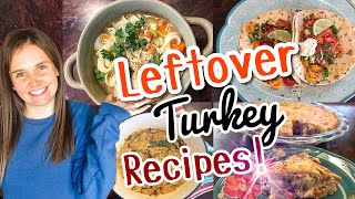 FIVE THANKSGIVING LEFTOVER TURKEY RECIPES  HOW TO USE THE LEFTOVER TURKEY FAST  JULIA PACHECO [upl. by Piwowar]