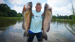 MONSTER CHANNEL CATFISH Catch Clean Cook Cooking for a Meet n Greet [upl. by Yennej]