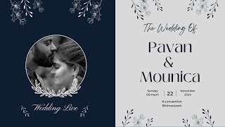 Pavan  Mounica  Wedding live stream  Kalyans Photography [upl. by Nelram740]