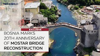 Bosnia marks 20th anniversary of Ottomanera Mostar Bridges rebuilding [upl. by Fiann603]