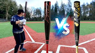 Rawlings QUATRO PRO vs Louisville Slugger META  Composite BBCOR Bat Madness Rematch [upl. by Aynotak]