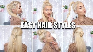 6 QUICK amp EASY HEATLESS HAIRSTYLES FOR SCHOOL [upl. by Paco]