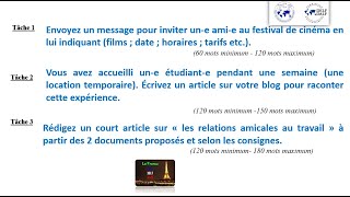 TCF  l’EXPRESSION ÉCRITE avec l’exemple et les rédactions corrigées Tâche 1 2 3  Dossier 35 [upl. by Yelyr]