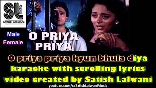 O Priya Priya Kyun Bhula Diya  Male Karaoke  Sanya Shree [upl. by Kilk923]