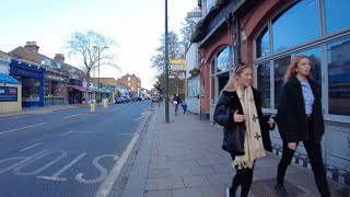 Walking around Teddington High Street Broad Street Ferry Road 2021 Lockdown London Tour 4K [upl. by Emyaj405]